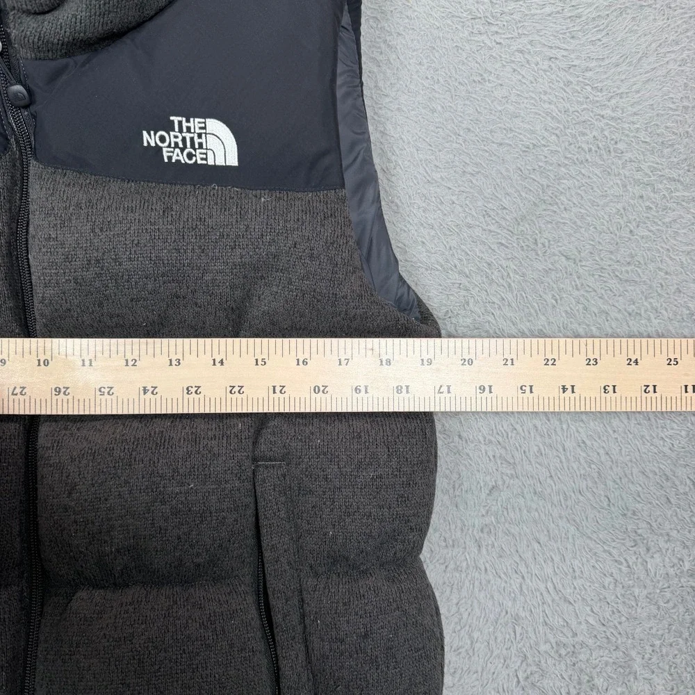 The North Face 700 Down Puffer Vest Mens Small Charcoal Grey Knit Puffer Vest